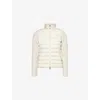 Moncler Womens Contrast Shell-down Knitted Cardigan Cream In Cream