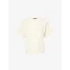Moncler Womens Cream Logo-print Short-sleeve Cotton-jersey T-shirt In Cream