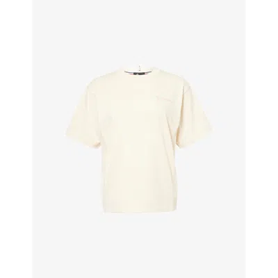 Moncler Womens Cream Logo-print Short-sleeve Cotton-jersey T-shirt