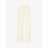 Moncler Womens Straight-leg Cotton-twill Trousers Cream In Cream
