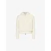 Moncler Womens Teddy-contrast Brand-badge Knitted Cardigan Cream In Cream