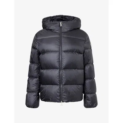Moncler Womens Feligule Hooded Shell Jacket Black Xs In Blue