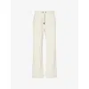 Moncler Womens Brand-badge Wide-leg Cotton-jersey Jogging Bottoms Grey In Grey