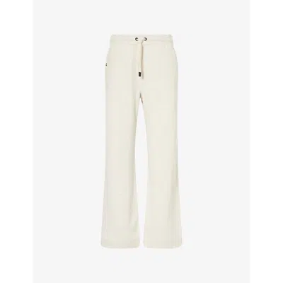 Moncler Womens Brand-badge Wide-leg Cotton-jersey Jogging Bottoms Grey