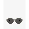 Moncler Womens Grey Me4005t Round-frame Metal Sunglasses