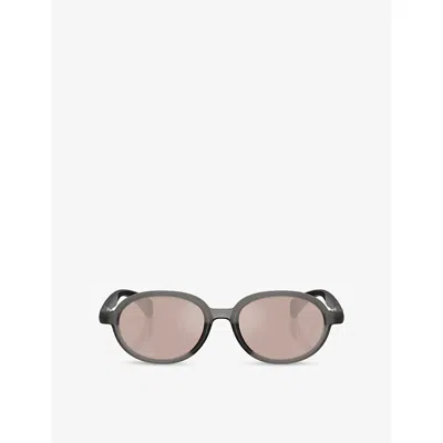 MONCLER WOMENS GREY ME8006 CAPRICE OVAL-FRAME INJECTED SUNGLASSES
