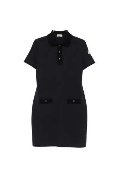 Moncler Womens Jersey Dress In Black