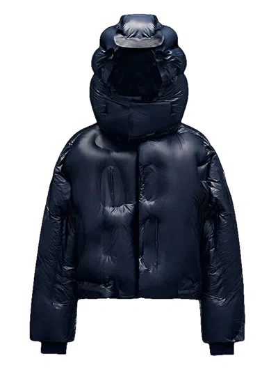 Pre-owned Moncler Womens Klolk Short Down Jacket In Night Blue