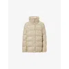 Moncler Womens Light Beige Cochelle Tweed Short Down Jacket In Brown