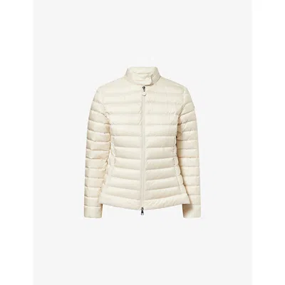 Moncler Womens Light Beige Igelle Cinched-waist Shell-down Jacket In Sand
