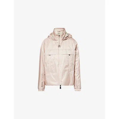 Moncler Womens Light Pink Fergana Hooded Shell Windstopper Jacket In Multi
