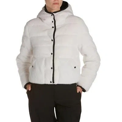 Pre-owned Moncler Womens Malp Faux Fur Logo Warm Puffer Jacket Coat Bhfo 1954 In White