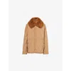 Moncler Womens Medium Beige Quintin Hooded Shell-down Jacket Xl In Brown