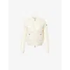 Moncler Womens Miscellaneous Hybrid Logo-badge Nylon And Cotton-knit Cardigan Xl In Neutral