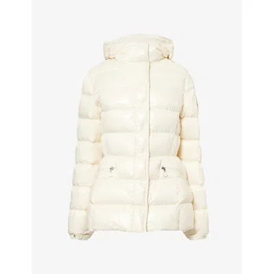 Moncler Womens Natural Barante Hooded Shell-down Jacket In Neutral