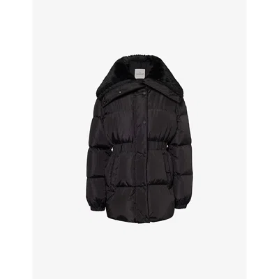 Moncler Womens Brasseurs High-neck Regular-fit Shell-down Jacket Black