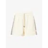 Moncler Knitted-trim Track Shorts In White