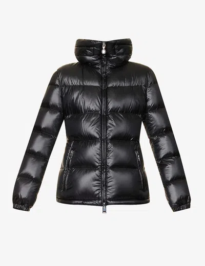 Moncler Douro Funnel-neck Shell-down Jacket In Black