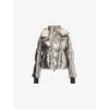 Moncler Womens Silver Celaque Hooded Woven-down Jacket In Silver