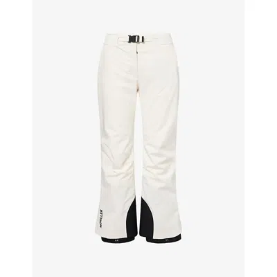 MONCLER WOMENS WHITE PADDED STRAIGHT-LEG STRETCH-WOVEN SKI TROUSERS