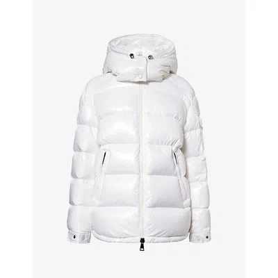 Moncler Womens White Maire Hooded Shell-down Jacket