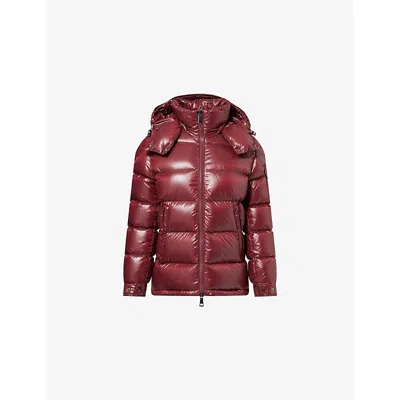 Moncler Womens Dark Red Maire Quilted Shell-down Jacket In Brown