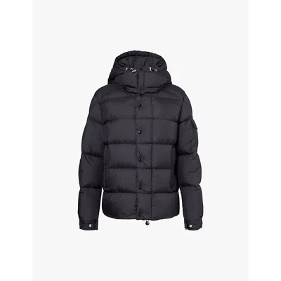 MONCLER WOMENS BLACK MAYA 70 BRAND-PATCH REGULAR-FIT SHELL COAT