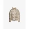 Moncler Anternes Sequin-embroidered Short Down Jacket Beige In Gold