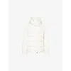 Moncler Womens Natural Maya Hooded Shell-down Jacket Xs In White