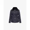 Moncler Womens Navy Cygne Belted Shell-down Jacket