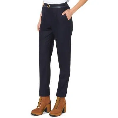 Pre-owned Moncler Womens O-ring High Rise Slim Fit Trouser Pants Bhfo 5277 In Blue