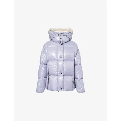 MONCLER WOMENS LIGHT BLUE PARANA HOODED SHELL-DOWN JACKET XL