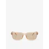 Moncler Womens Me8002 Slicka Pillow-frame Injected Sunglasses Pink In Pink