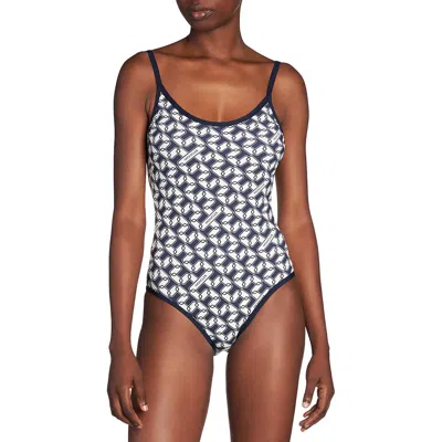 Moncler Womens Printed Beachwear One-piece Swimsuit In Black