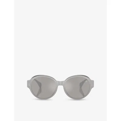 Moncler Womens Silver Me4005t Round-frame Metal Sunglasses
