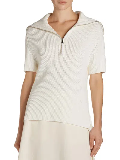 Moncler Womens Turtleneck Side Buttons Mock Turtleneck Sweater In Beige