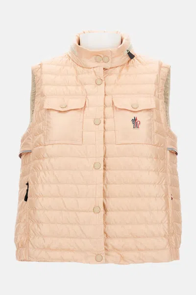 Moncler Womens Waterproof Waistcoat In Pink