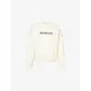 Moncler Womens White Brand-embroidery Round-neck Cotton-jersey Sweatshirt Xs In White