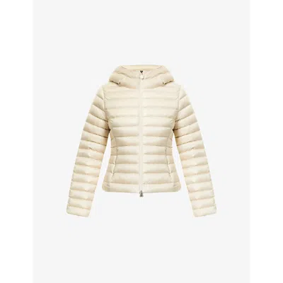 MONCLER WOMENS WHITE IGE HOODED SLIM-FIT SHELL-DOWN JACKET
