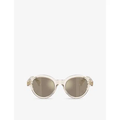 Moncler Womens Me6003 Rondosa Round-frame Sunglasses White