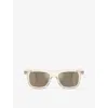 Moncler Womens Me6004 Claro Square-frame Acetate Sunglasses White In White