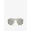 Moncler Womens White Me8004 Cloche Pilot-frame Injected Sunglasses