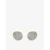 Moncler Womens Me8005 Futuro Round-frame Injected Sunglasses White In White
