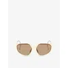 Moncler Womens White Me8008 Laszer Oval-frame Nylon Sunglasses