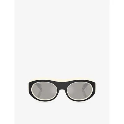 Moncler Womens White Me8015u Ramillon Round-frame Acetate Sunglasses In Neutral