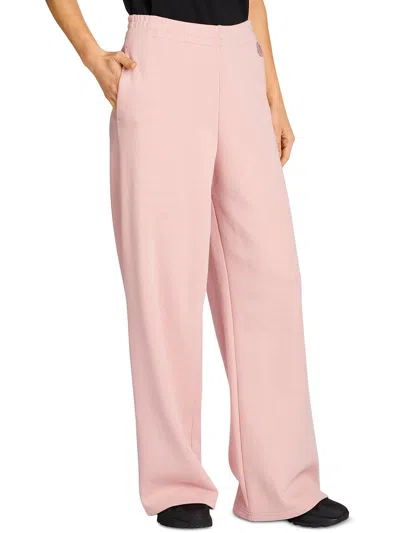 Moncler Womens Wide Leg Stretch Sweatpants In Pink