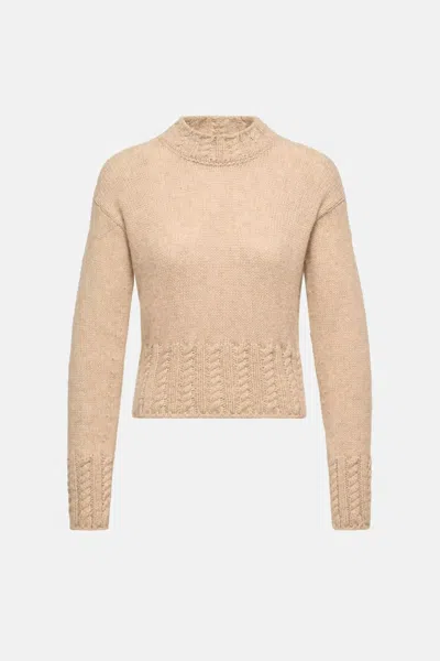 Moncler Womens Wool Crewneck Sweater In Neutral