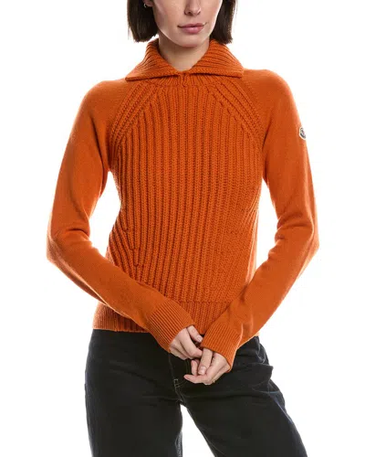 Moncler Wool & Alpaca-blend Sweater In Orange