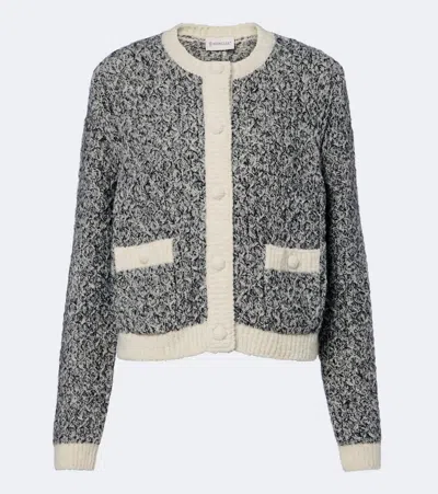 Moncler Wool And Alpaca-blend Cardigan In Gray
