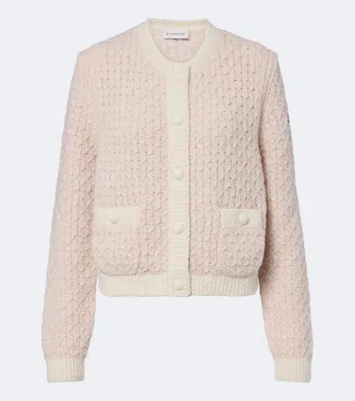 Moncler Wool And Alpaca-blend Cardigan In Neutral